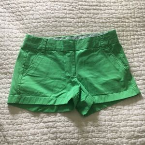 J.Crew 3” Green Chino Shorts NWOT